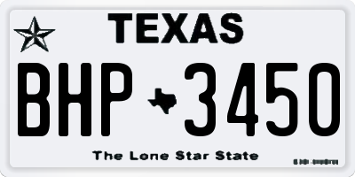 TX license plate BHP3450