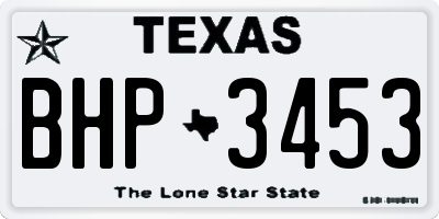 TX license plate BHP3453