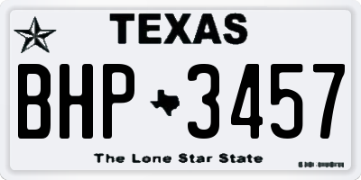 TX license plate BHP3457