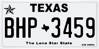 TX license plate BHP3459