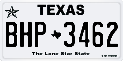 TX license plate BHP3462
