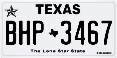 TX license plate BHP3467