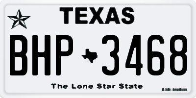 TX license plate BHP3468