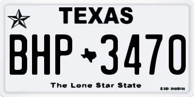 TX license plate BHP3470