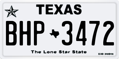 TX license plate BHP3472
