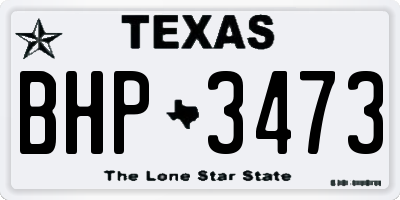 TX license plate BHP3473