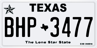 TX license plate BHP3477