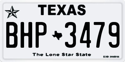 TX license plate BHP3479