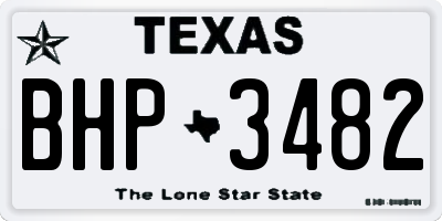 TX license plate BHP3482