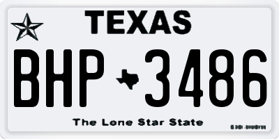 TX license plate BHP3486