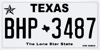 TX license plate BHP3487