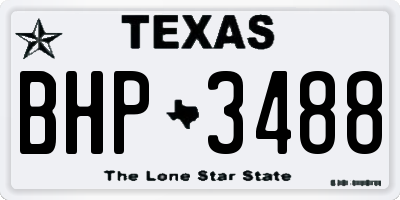 TX license plate BHP3488