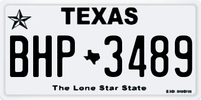 TX license plate BHP3489