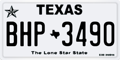 TX license plate BHP3490