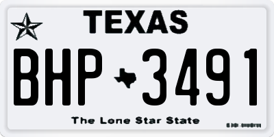 TX license plate BHP3491