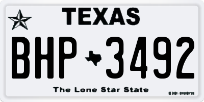 TX license plate BHP3492