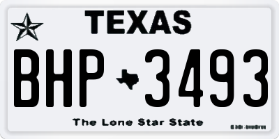 TX license plate BHP3493