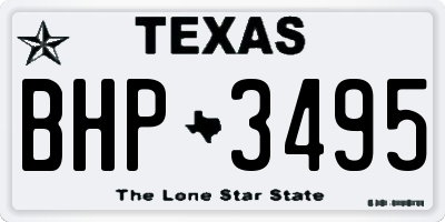 TX license plate BHP3495