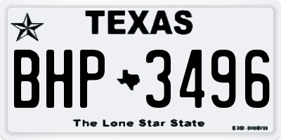 TX license plate BHP3496