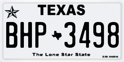 TX license plate BHP3498