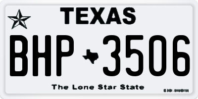 TX license plate BHP3506