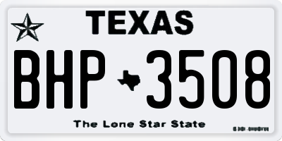 TX license plate BHP3508