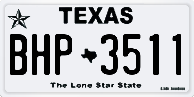 TX license plate BHP3511