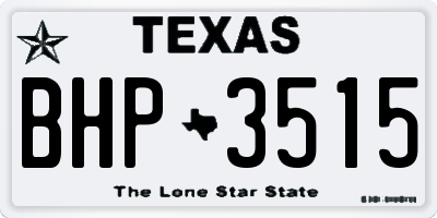 TX license plate BHP3515