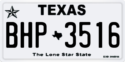 TX license plate BHP3516