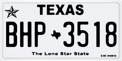 TX license plate BHP3518