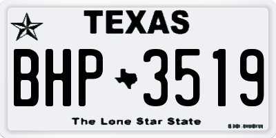 TX license plate BHP3519