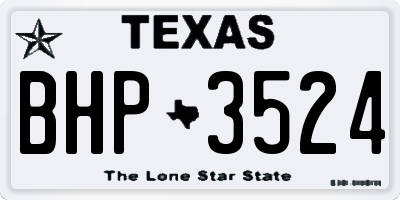 TX license plate BHP3524