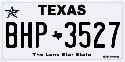 TX license plate BHP3527