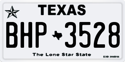 TX license plate BHP3528