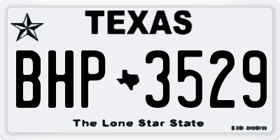 TX license plate BHP3529