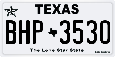 TX license plate BHP3530