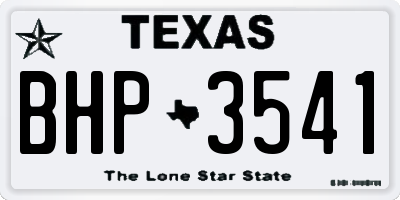 TX license plate BHP3541