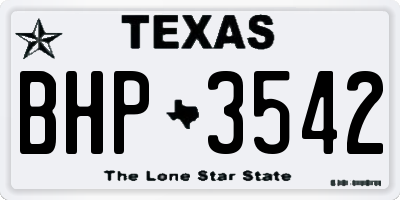 TX license plate BHP3542