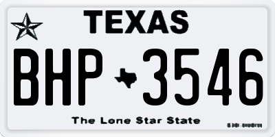 TX license plate BHP3546