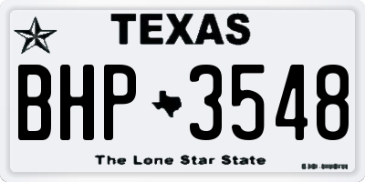 TX license plate BHP3548