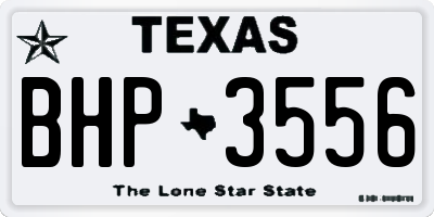 TX license plate BHP3556