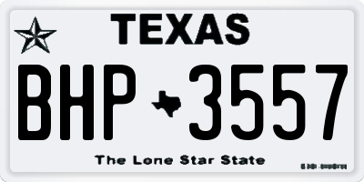TX license plate BHP3557