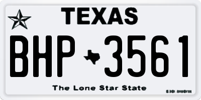 TX license plate BHP3561