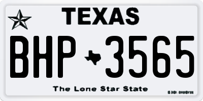 TX license plate BHP3565