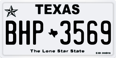 TX license plate BHP3569