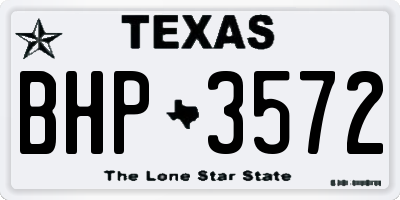 TX license plate BHP3572