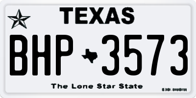TX license plate BHP3573