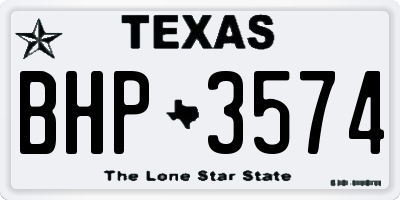 TX license plate BHP3574