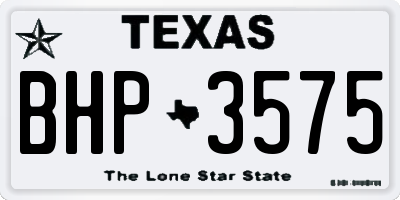 TX license plate BHP3575