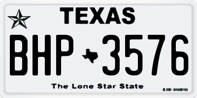 TX license plate BHP3576